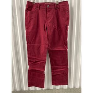 Women’s Somoma Life & Style  Petite Berry Colored Denim pants Size 14 Petie